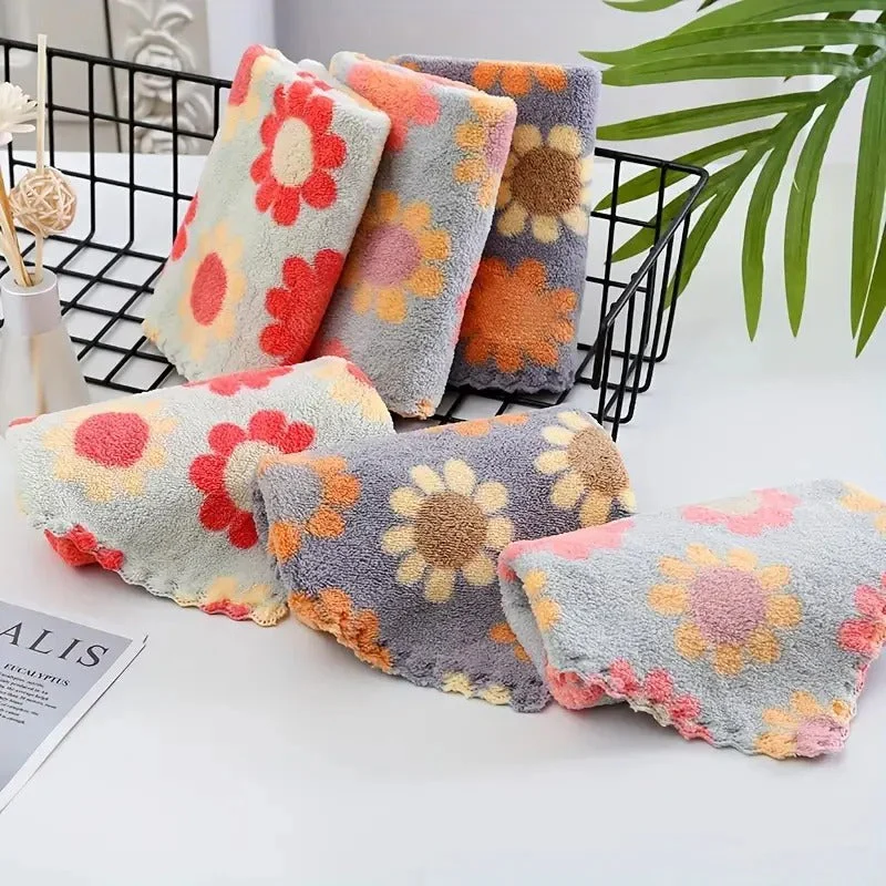 5PCs Soft Water Absorbent Cleaning Cloth (Random Print) - Image 2