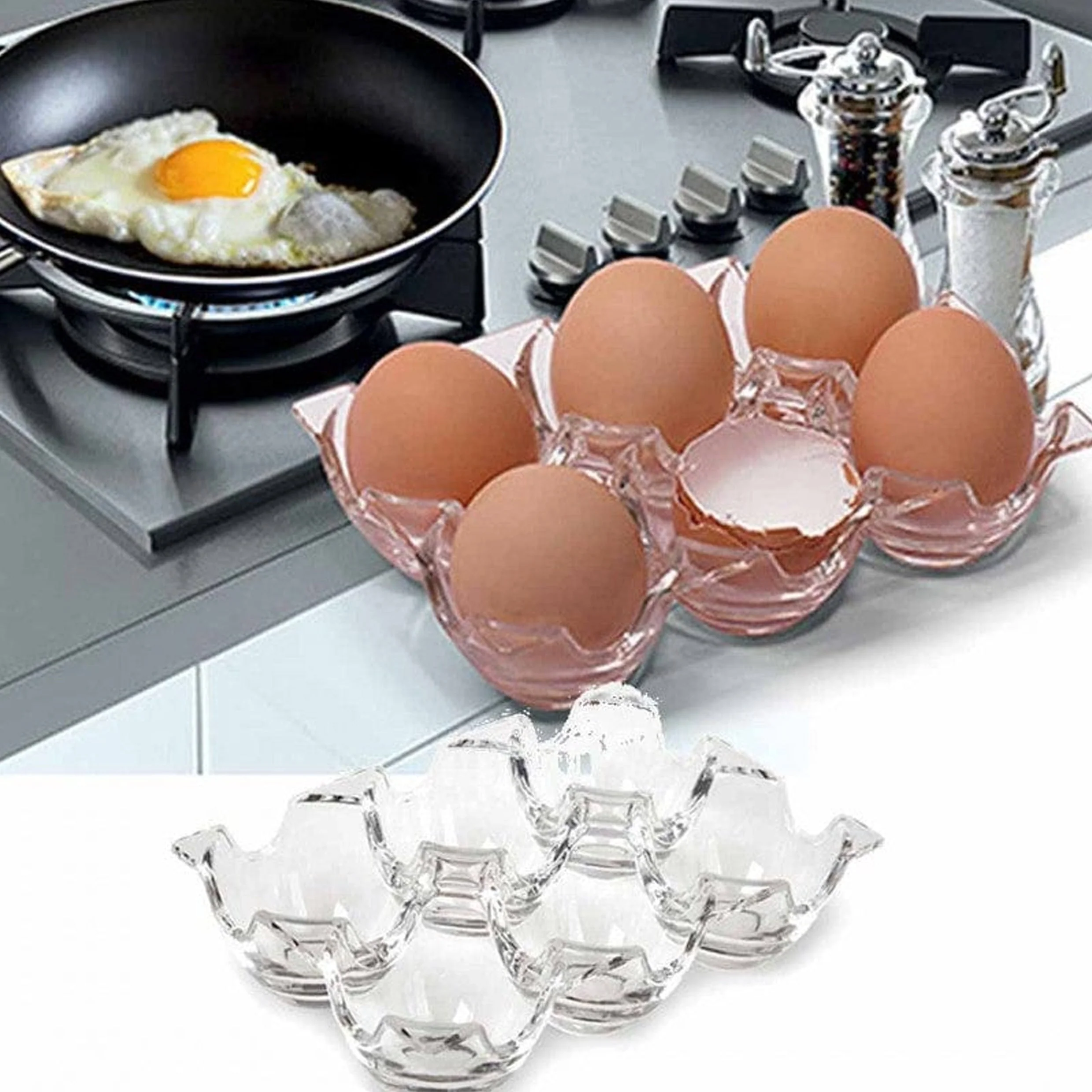 6 Egg Acrylic Tray (Pack of 2) - Image 2