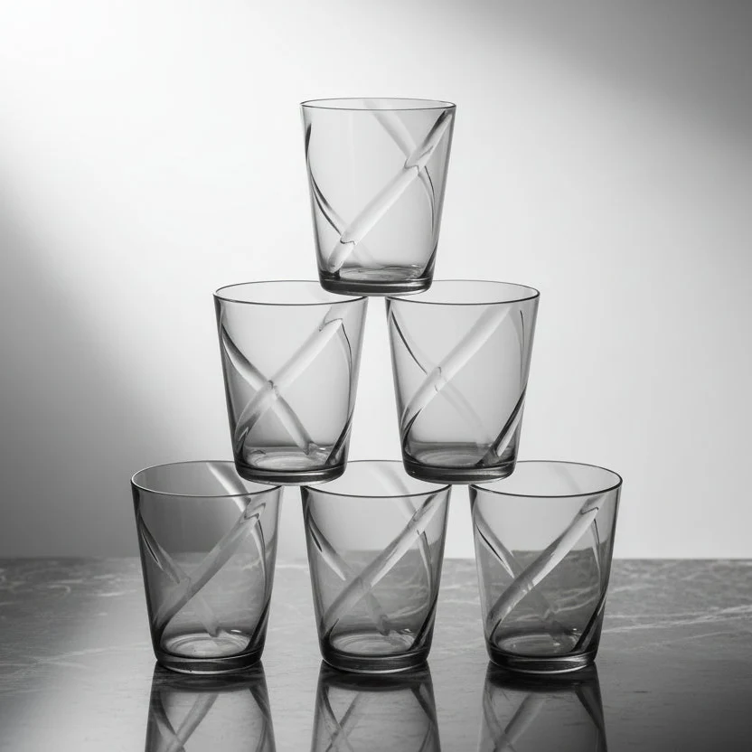 6pc Acrylic Glass Set with Box