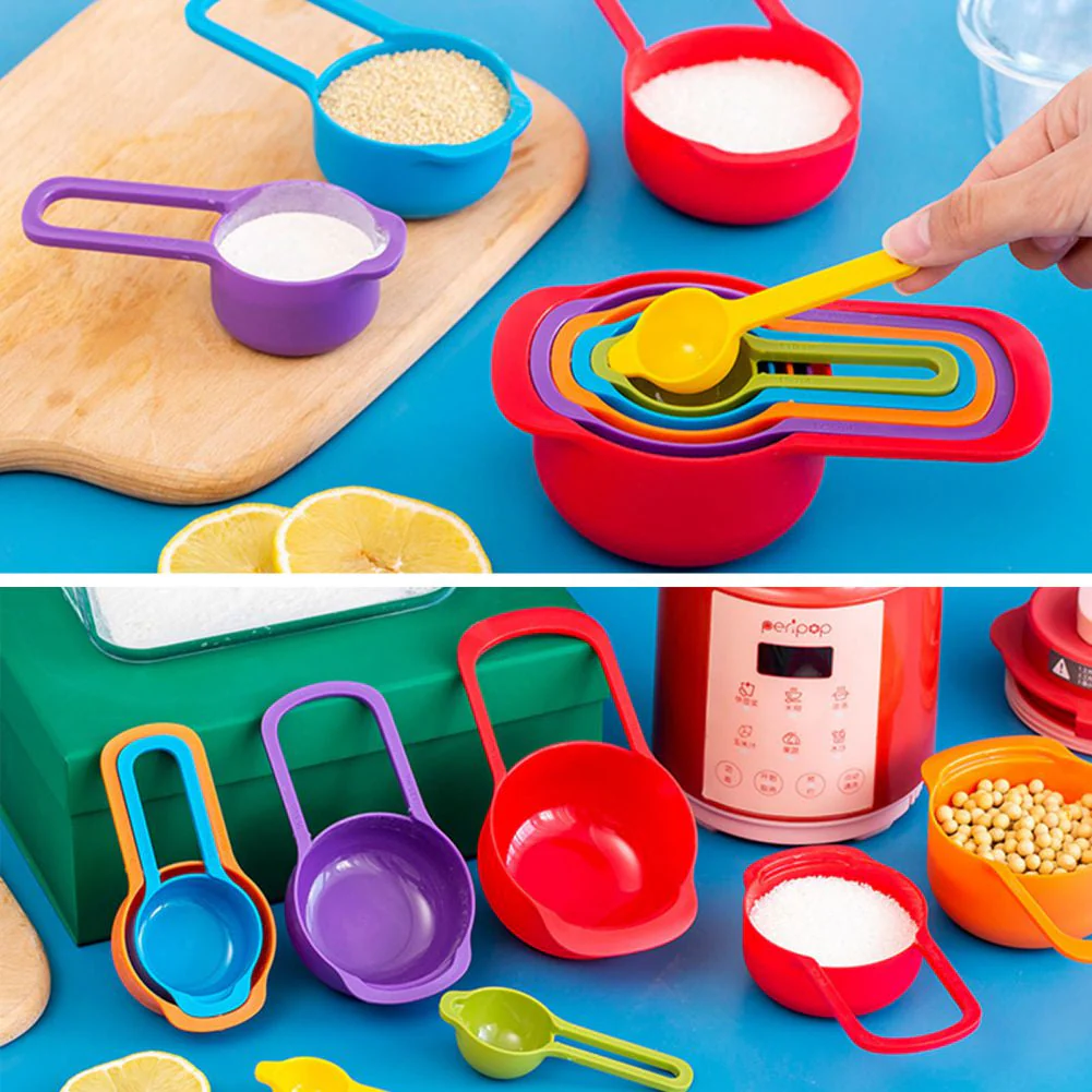 6pcs Plastic Measuring Spoon Set with Scale Measuring Cup. - Image 4