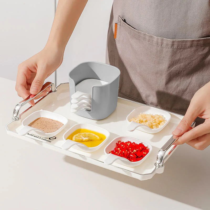 6PCs Plastic Sauce Dish Set - Image 4