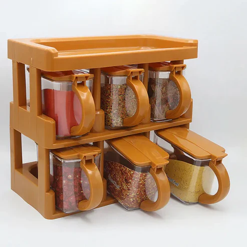 6pcs Spice Rack with Spoon - Image 4