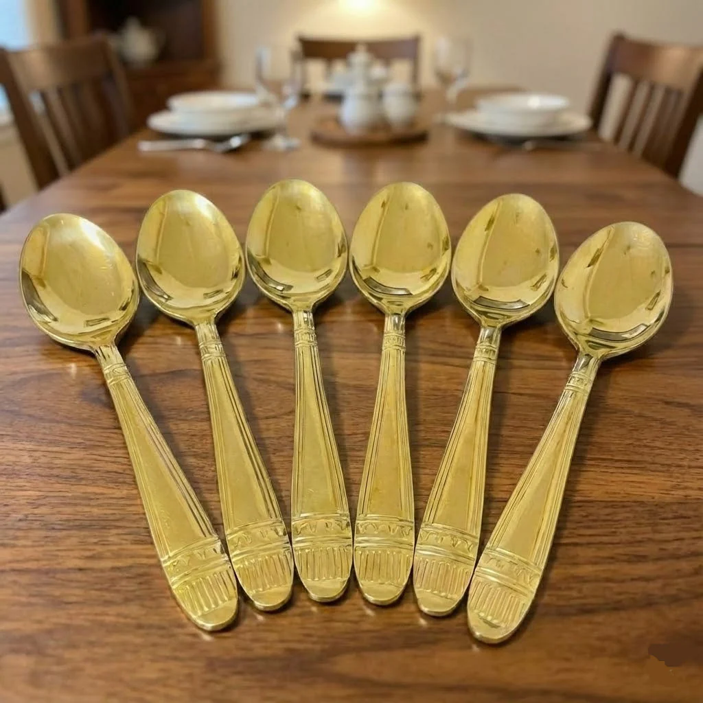 6PCs Stainless Steel Golden Spoon - Image 3
