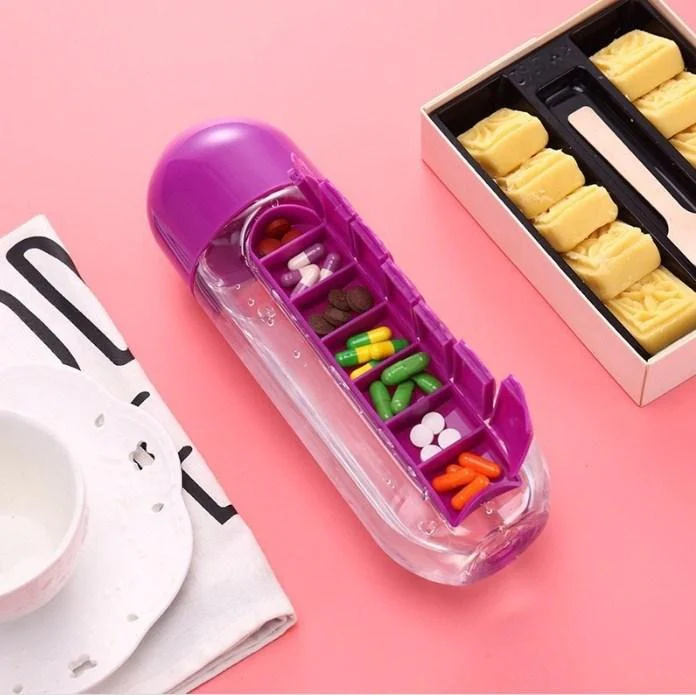 7 Grid Creative Medicine Box with Water Bottle - Image 3