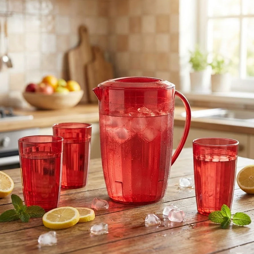 7PCs Plastic Kitchen Jug & Glass Set - Image 2