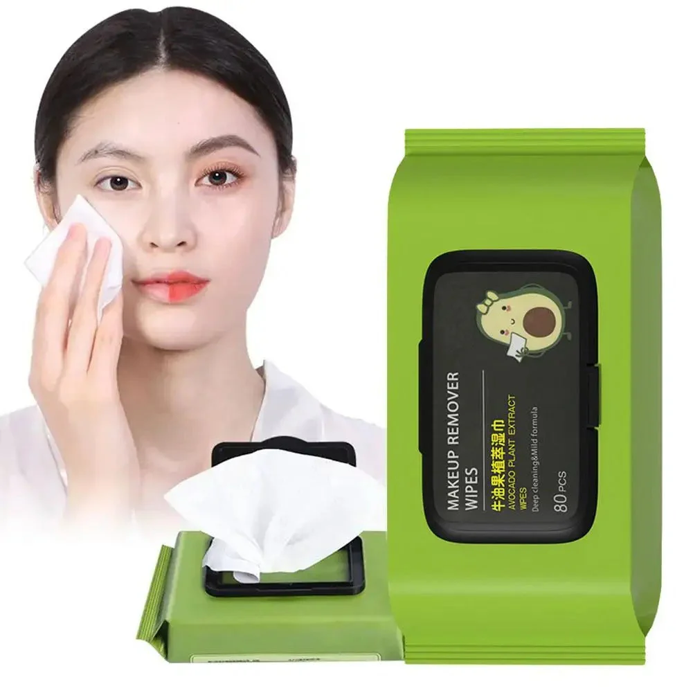 80PCs Avocado OIl Makeup Remover Wipes - Image 2