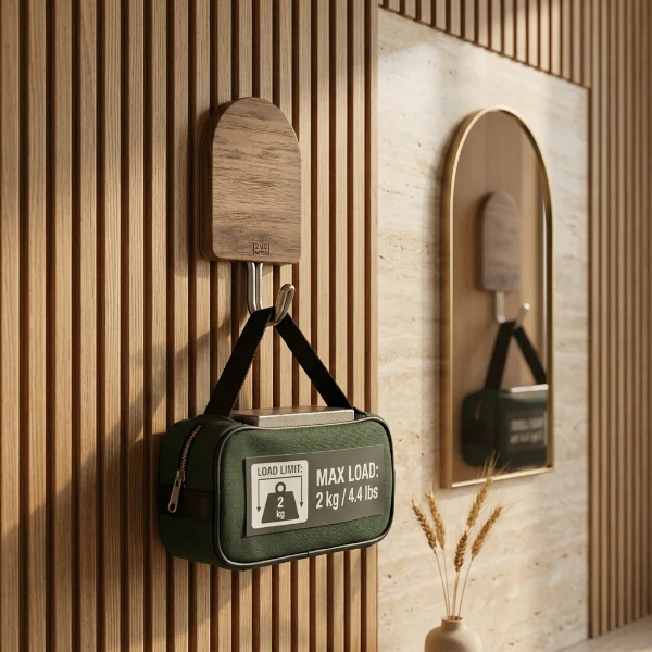 9PCs Set Wooden Self-Adhesive Wall Hook - Image 2