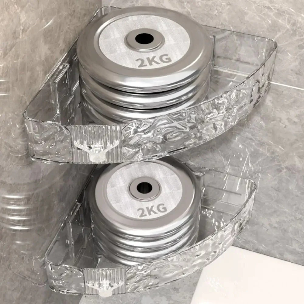 Acrylic Self Adhesive Bathroom Corner Shelf - Image 2