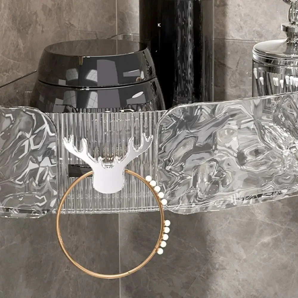 Acrylic Self Adhesive Bathroom Corner Shelf - Image 5