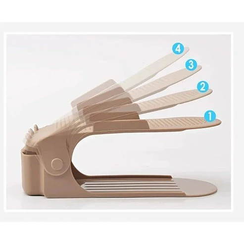 2 PCS Adjustable Double-layer Plastic Shoe Rack - Image 3