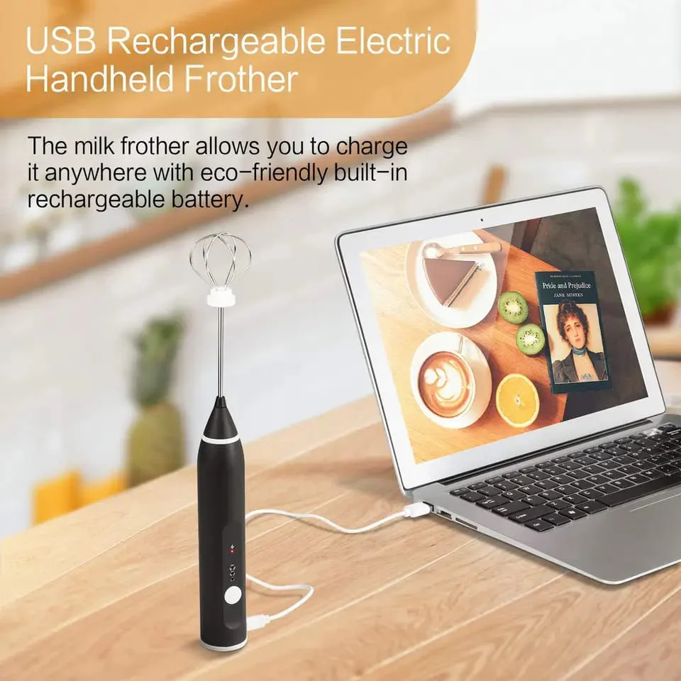 Automatic 2 in 1 USB Rechargeable Coffee Milk Stirring Handheld Multipurpose Beater - Image 4