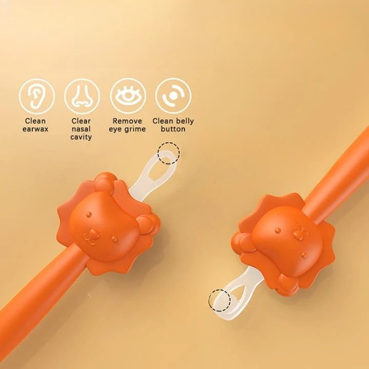 Baby Ear & Nose Double-Headed Silicone Soft Cleaning Stick - Image 4