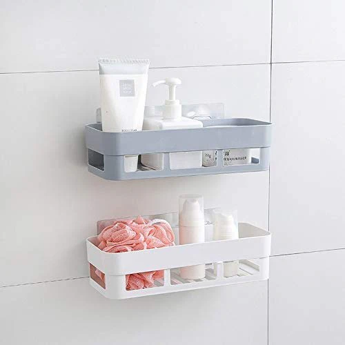 Plastic Storage Rack Self Adhesive Wall Storage Toilet Organizer - Image 3