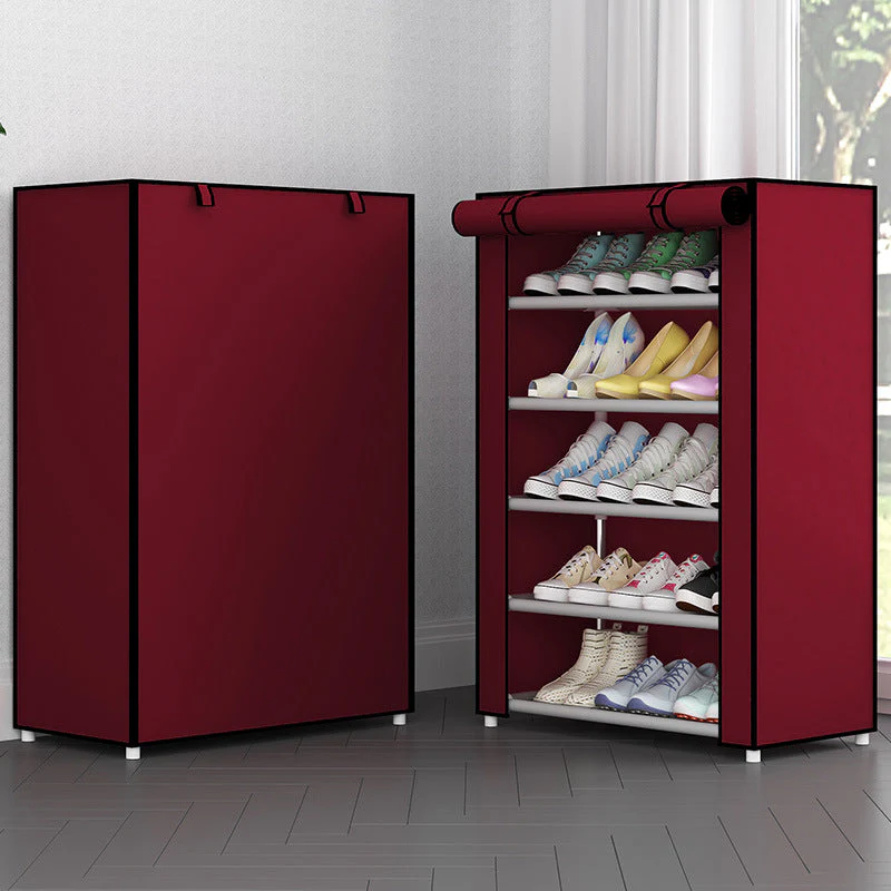 5-layer Cabinet Shoes Organizer With Dust Proof Cover - Image 2