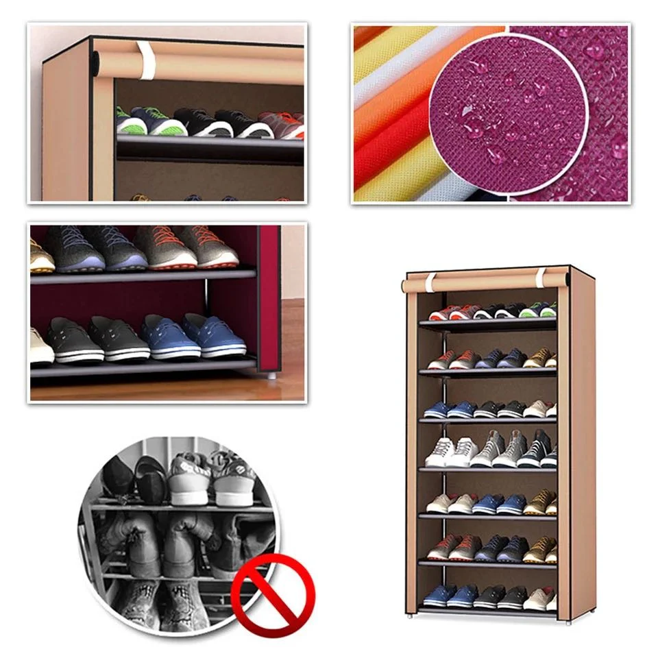 5-layer Cabinet Shoes Organizer With Dust Proof Cover - Image 4
