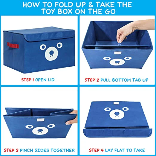 Cartoon Bear Foldable Storage Box For Multipurpose. - Image 5