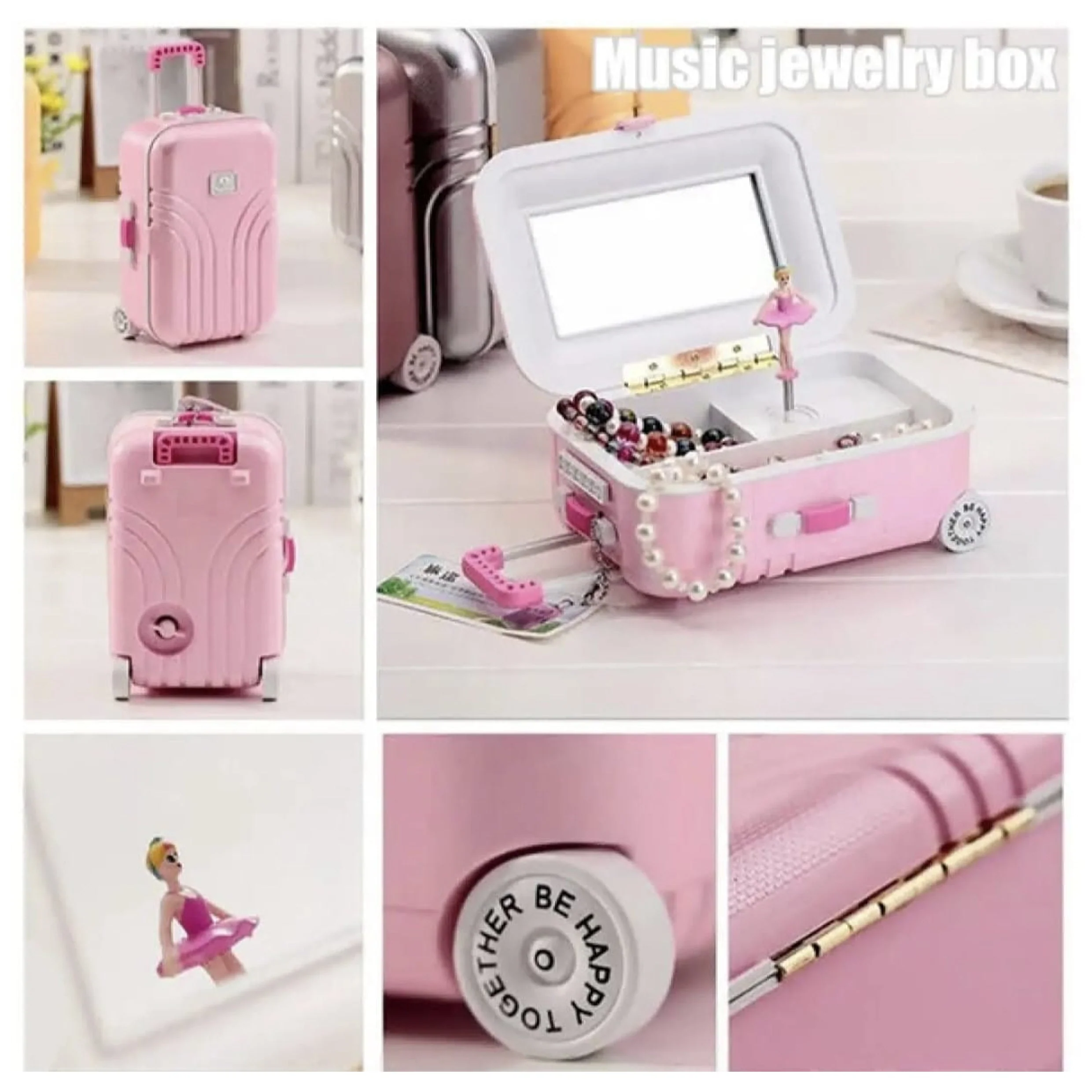 Charming Suitcase Music Jewelry Box - Image 2