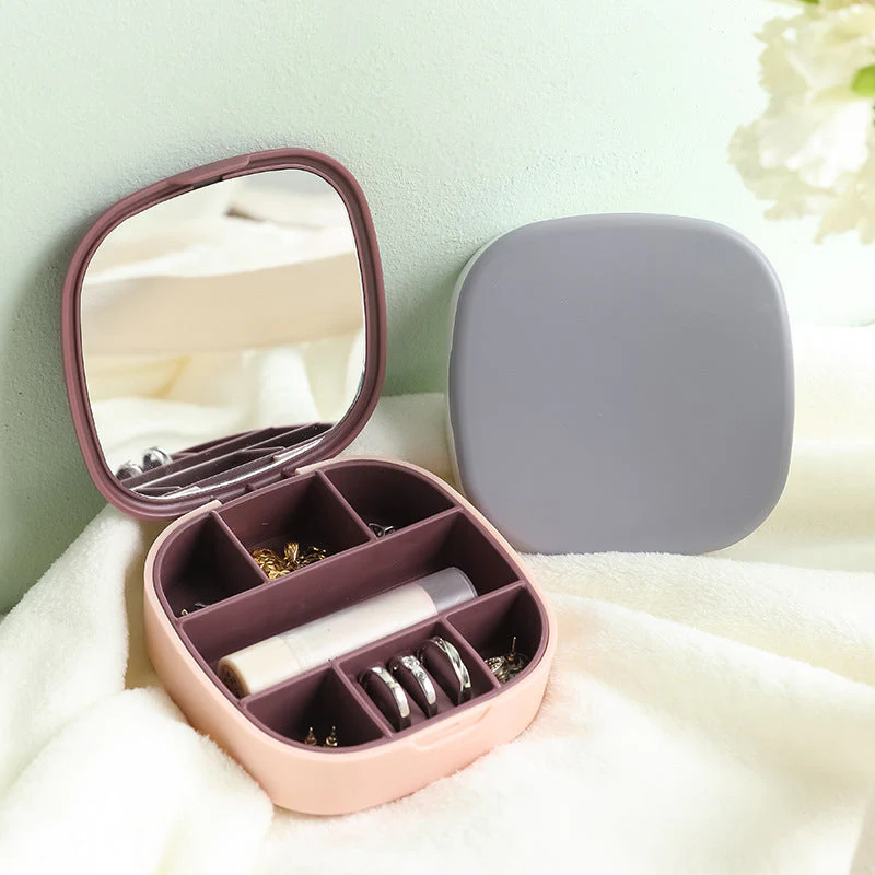 Compact Jewellery Organizer with Built-In Mirror - Image 2