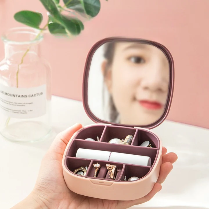 Compact Jewellery Organizer with Built-In Mirror - Image 3