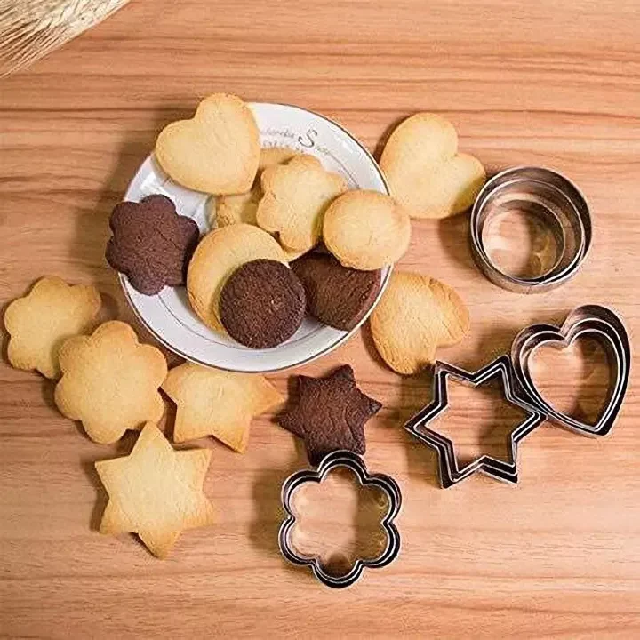 Cookie Cutters Shapes Baking Set12PCS Flower, Round, Heart, Star Shape. - Image 3