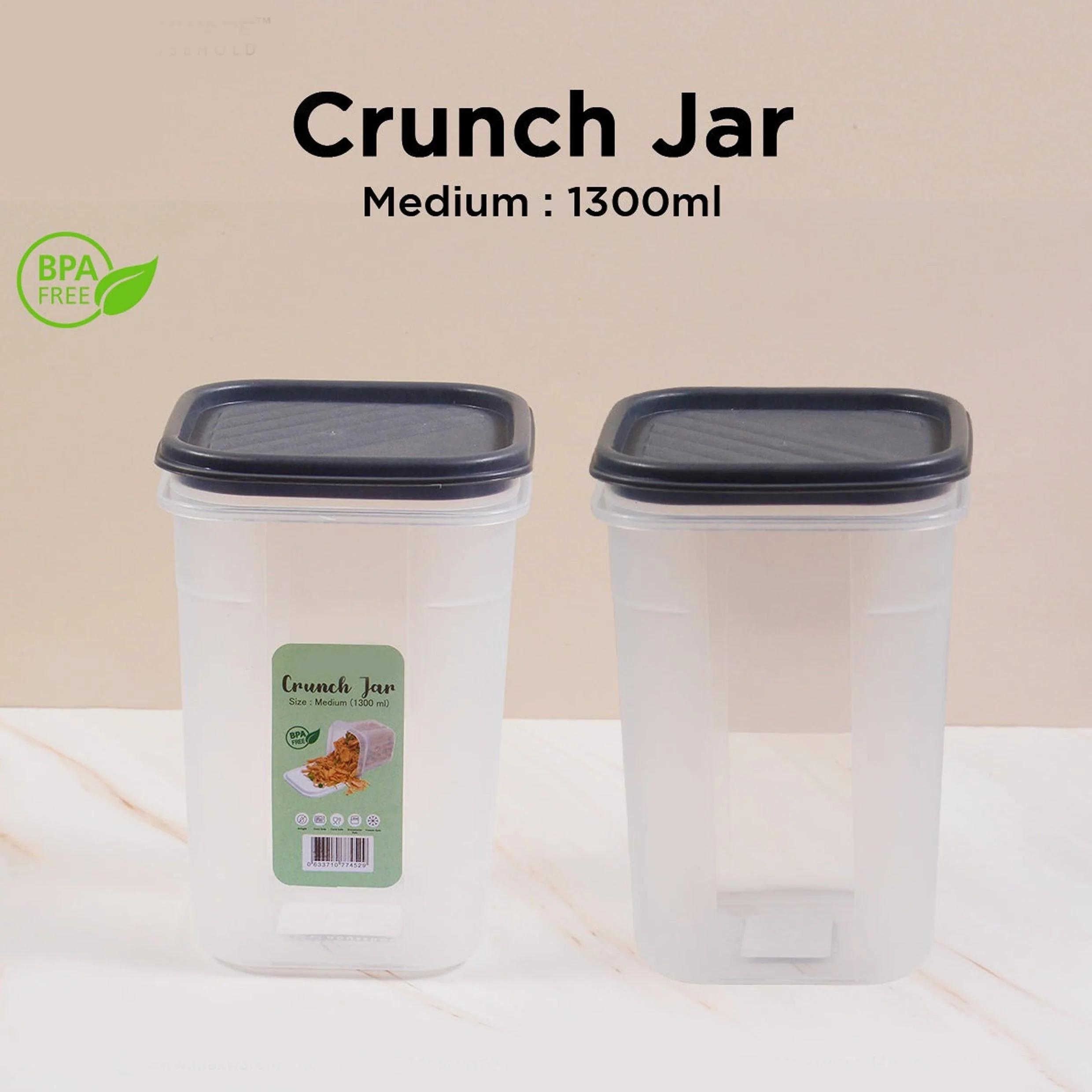 Multi-Purpose Air-Tight Crunch  Jar 1300ML - Image 4