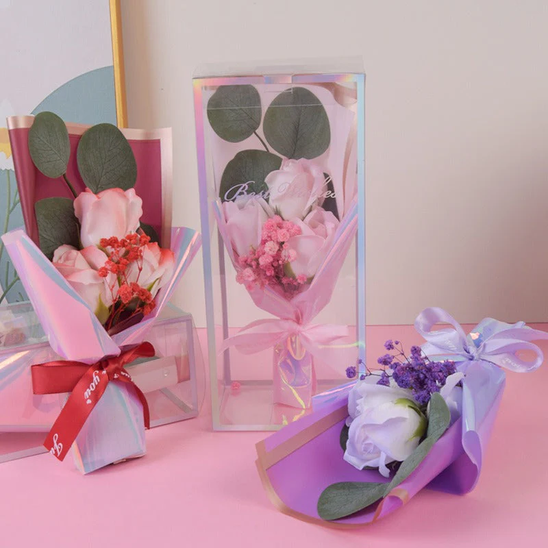 Creative Fabric Knitted Flower Bouquet - Image 3