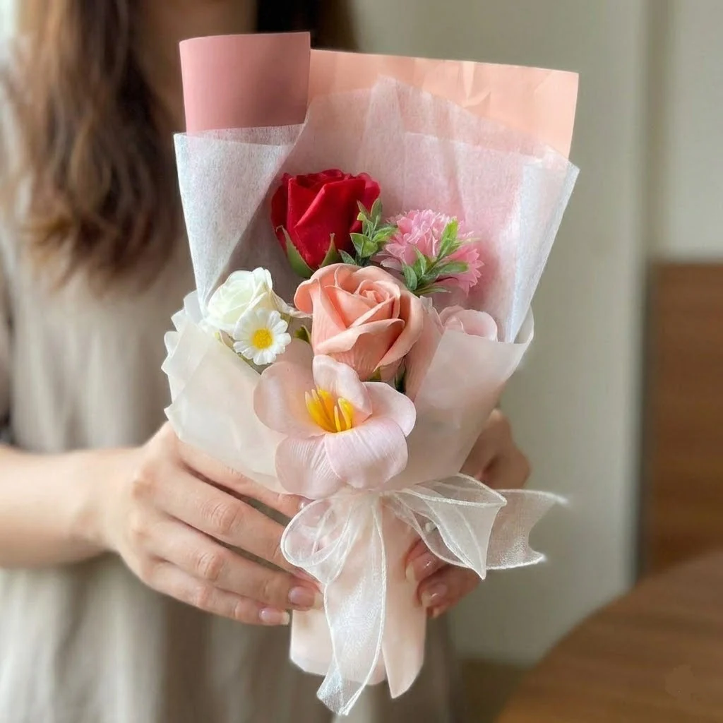 Creative Fabric Knitted Flower Bouquet