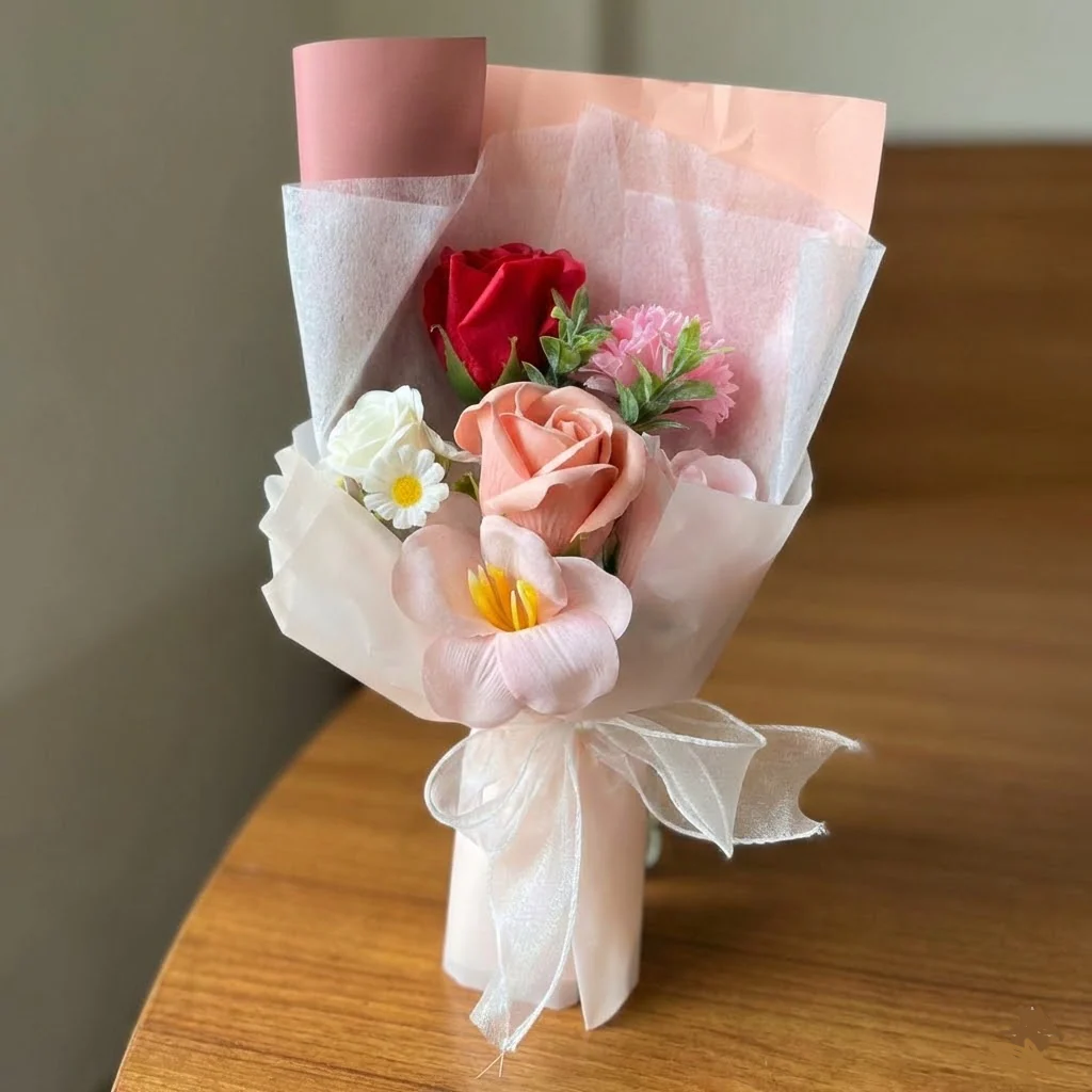 Creative Fabric Knitted Flower Bouquet - Image 2