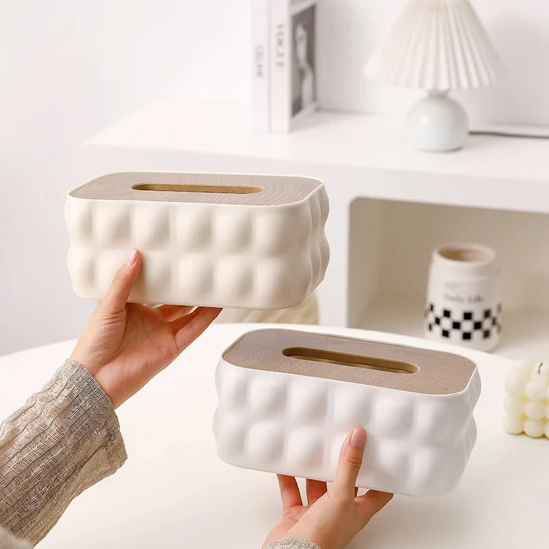 Creative Nordic Tissue Box with Wooden Lid - Image 5