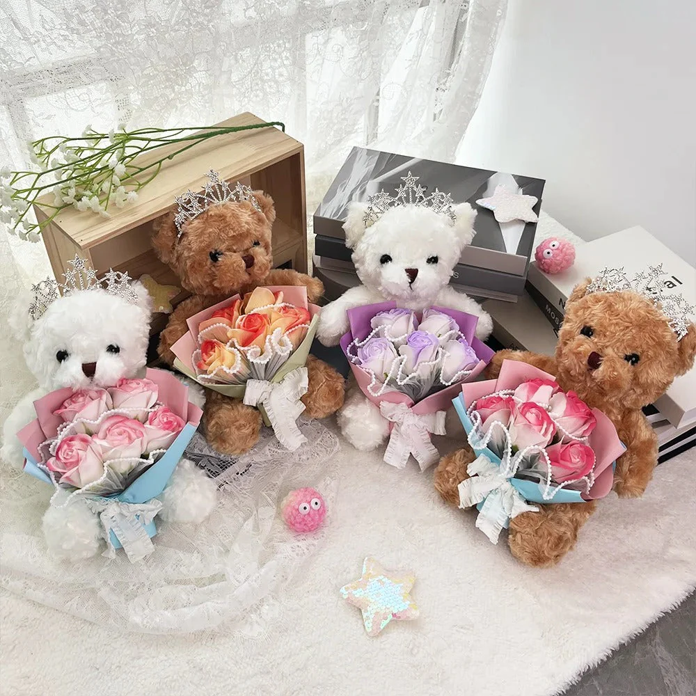 Creative Teddy Bear Floral Bouquet Gift Box - Image 3
