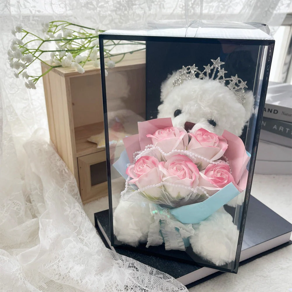 Creative Teddy Bear Floral Bouquet Gift Box - Image 4