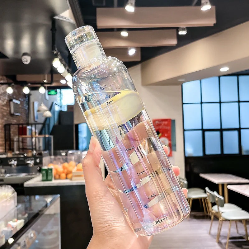 Creative Transparent Water Bottle With Time Scale - Image 2