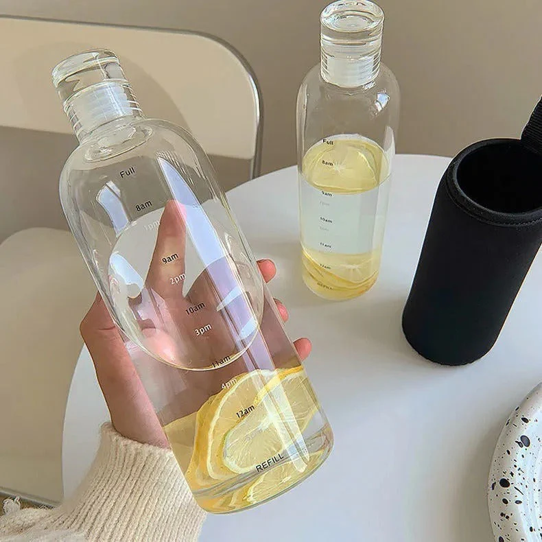 Creative Transparent Water Bottle With Time Scale - Image 5
