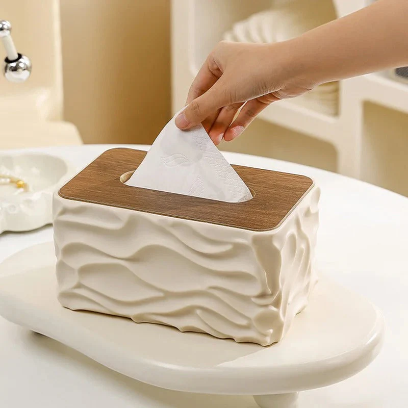 Creative Wave Pattern Desktop Tissue Box - Image 2