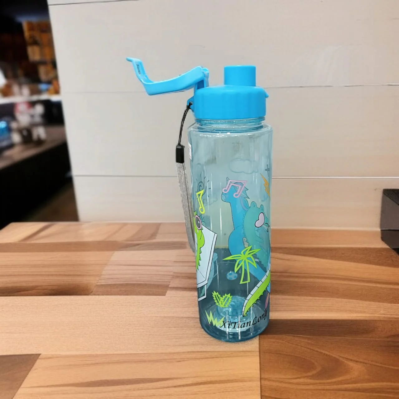 Cute Cartoon Printed Kids School Water Bottle with LED Base Light - Image 3