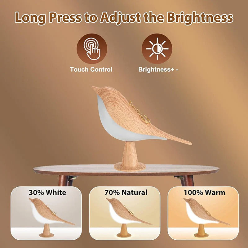 Cute Wooden Bird Touch Lamp - Image 6