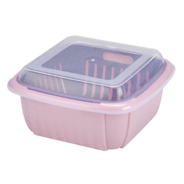 Fruit Vegetable Washing Drain Basket - Square Basket Strainer With Lid - Image 6