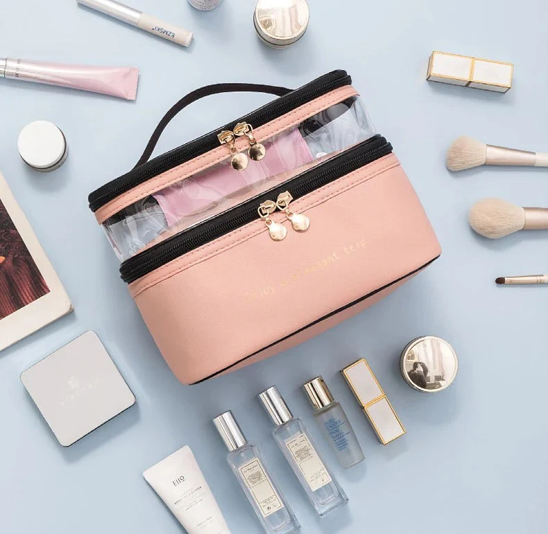 Dual-Zip Travel Cosmetic Organizer - Image 3