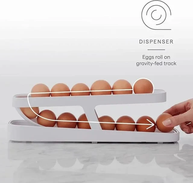 Egg Storage Container for Refrigerator Egg Dispenser Tray - Image 3