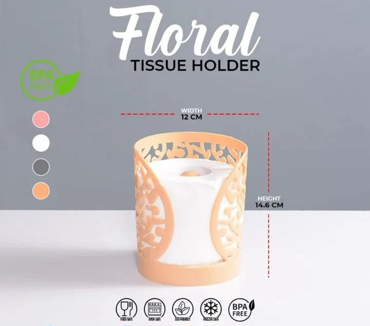 Flower Design Tissue Roll Paper Holder. - Image 4