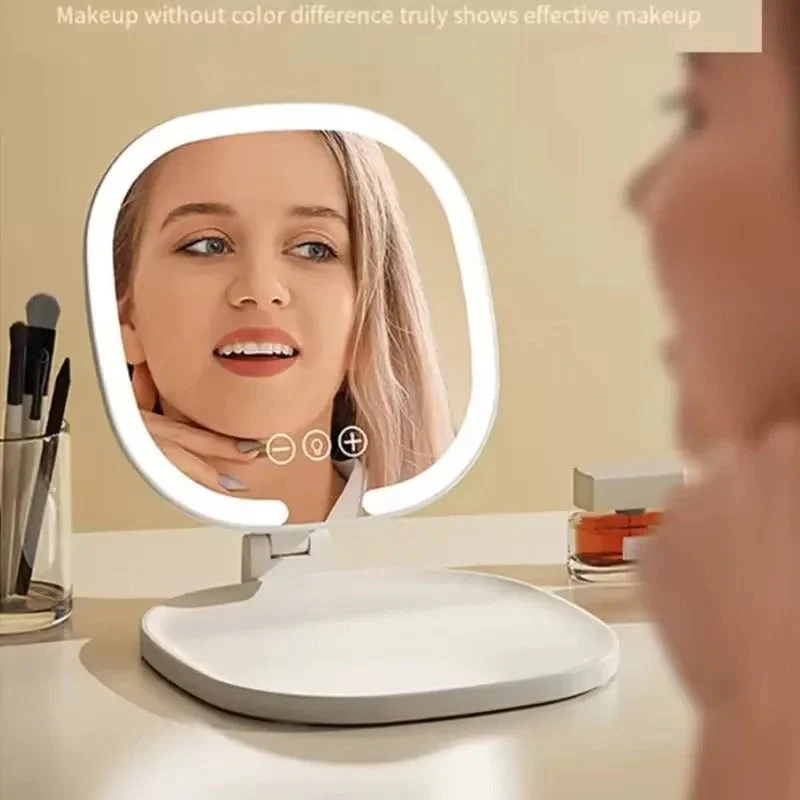Foldable Desktop LED Makeup Mirror - Image 2