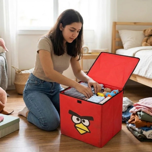 Foldable Non Woven Cartoon Printed Storage Organizer - Image 2