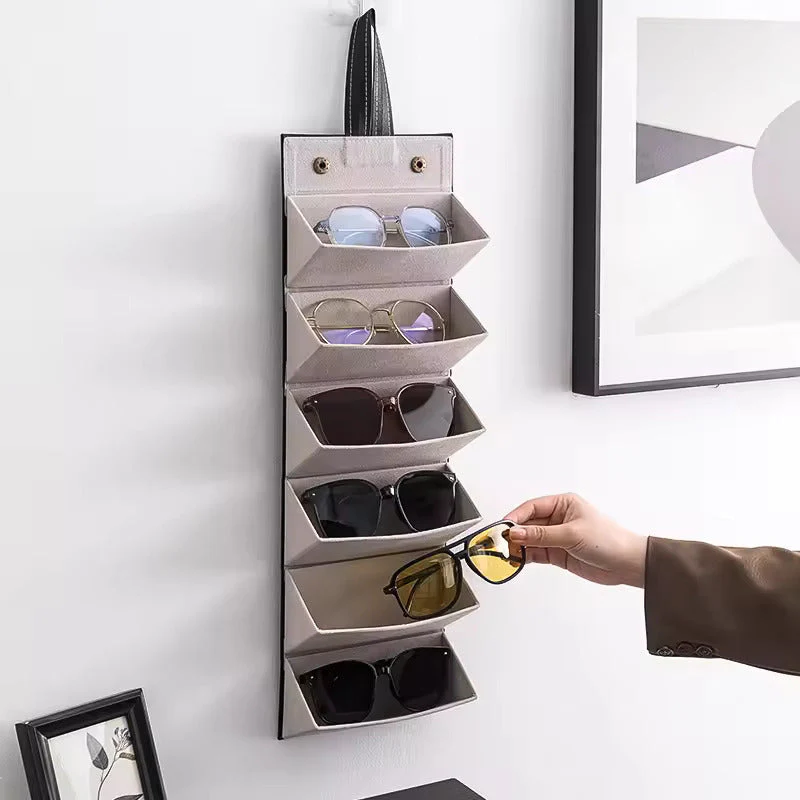 Leather Foldable Glasses Frame Organizer