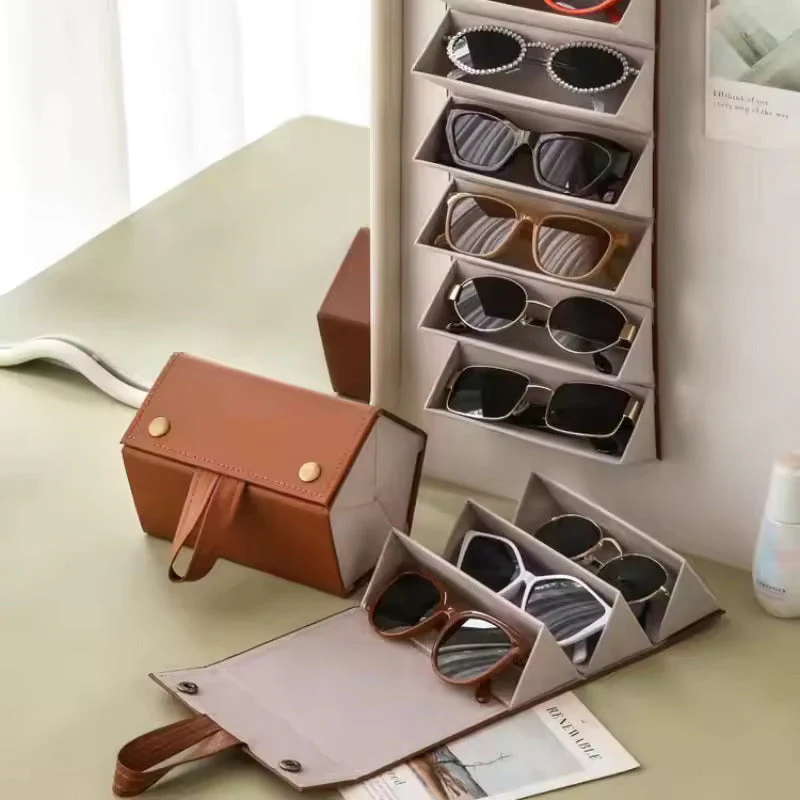 Leather Foldable Glasses Frame Organizer - Image 2