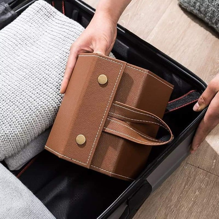 Leather Foldable Glasses Frame Organizer - Image 4