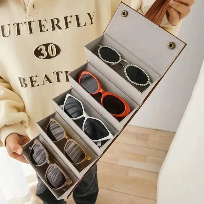 Leather Foldable Glasses Frame Organizer - Image 5