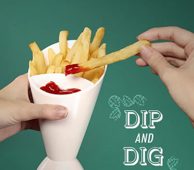 French Fries Dipping Cone Ketchup Salad Cup - Image 2