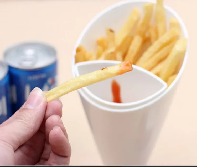 French Fries Dipping Cone Ketchup Salad Cup - Image 4