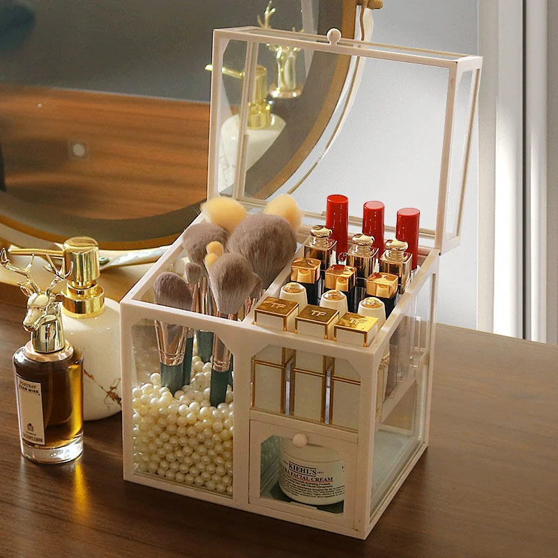 Glass Cosmetic And Makeup Brush Organizer - Image 5