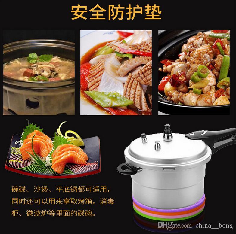 Household Kitchen Round Non-slip Heat Resistant Table Pads cup Silicone Mats - Image 2